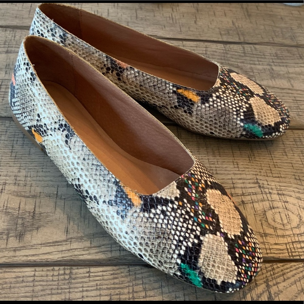 Madewell The Cory Flats Snake Embossed Leather 9